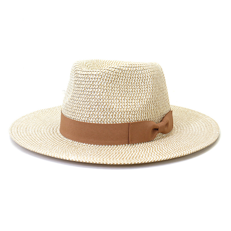 Bowknot Ribbon Straw Warkocz Kapelusz Fedora dla mężczyzn