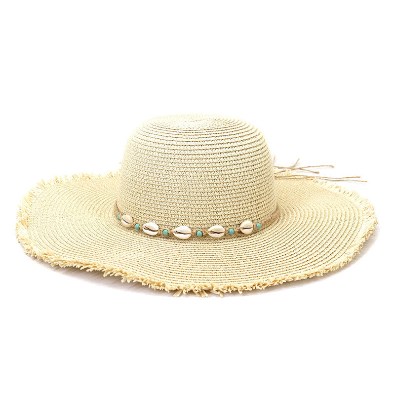 Stylowy Shell Band Beach Lady Floppy Sombrero